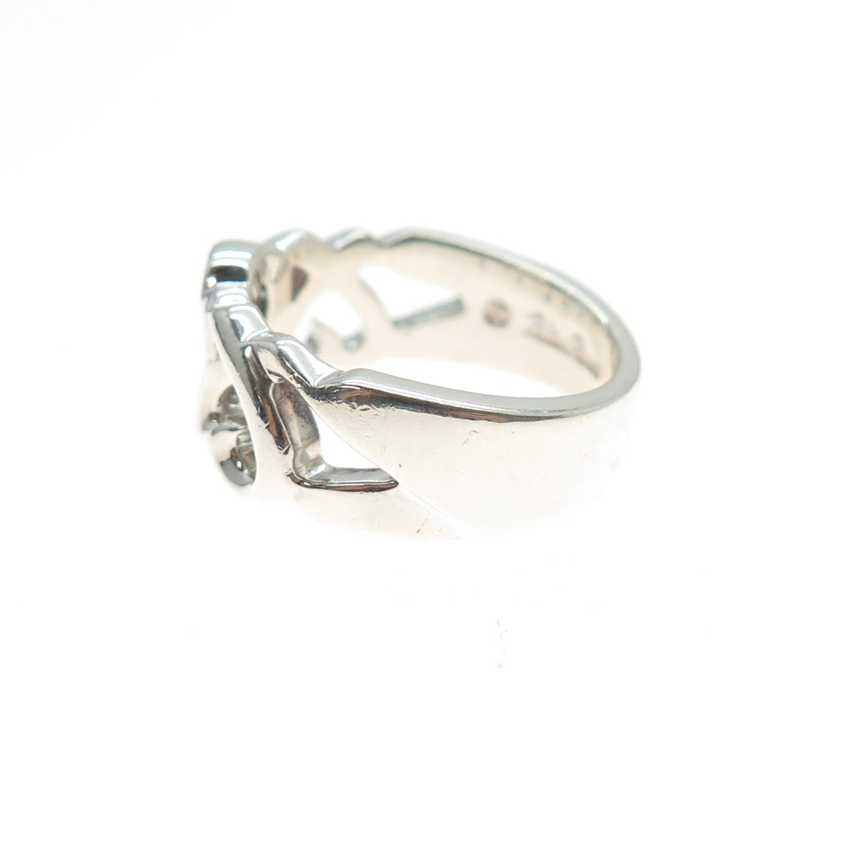 TIFFANY & CO. Paloma Picasso Sterling Silver Vintage Loving Heart Ring Size 5.75