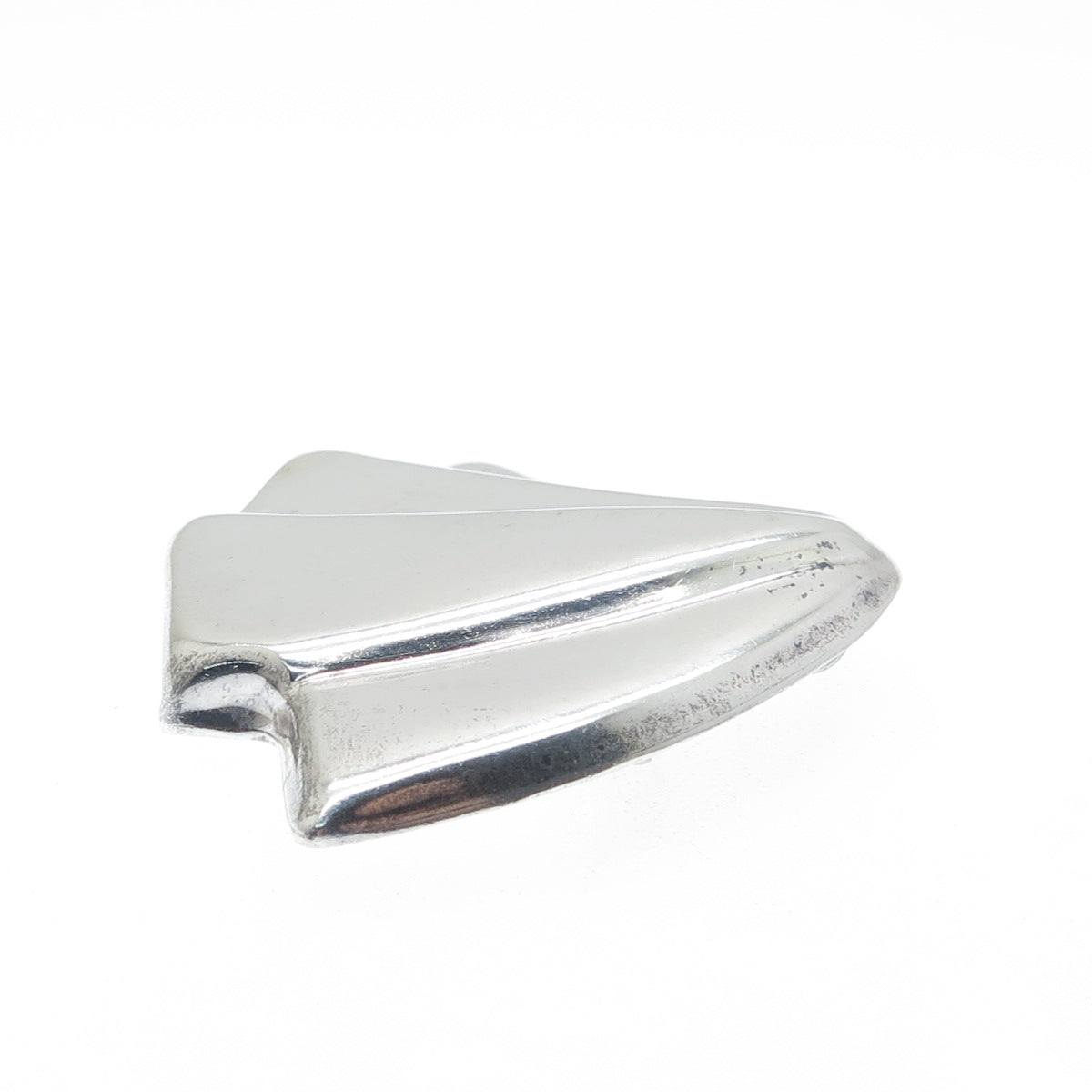 925 Sterling Silver Vintage Mexico Modernist Seashell Pin Brooch / Pendant