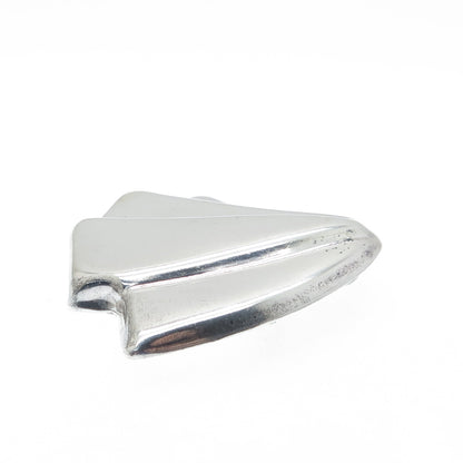 925 Sterling Silver Vintage Mexico Modernist Seashell Pin Brooch / Pendant