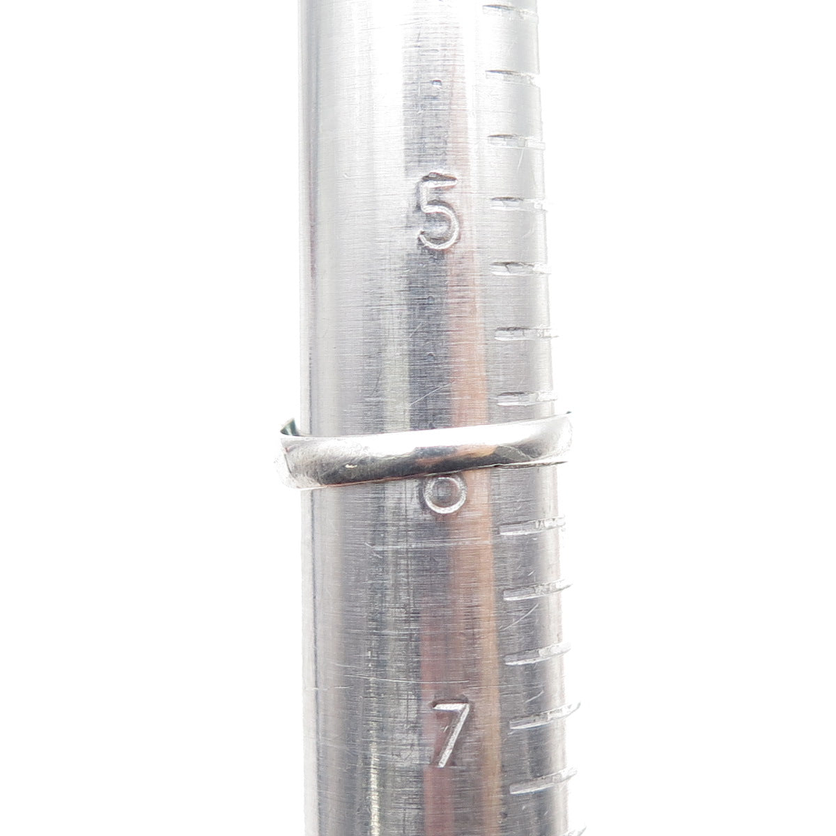 925 Sterling Silver Vintage Blue C Z Modernist Granulated Oxidized Ring Size 6