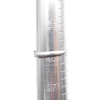 925 Sterling Silver Vintage Blue C Z Modernist Granulated Oxidized Ring Size 6