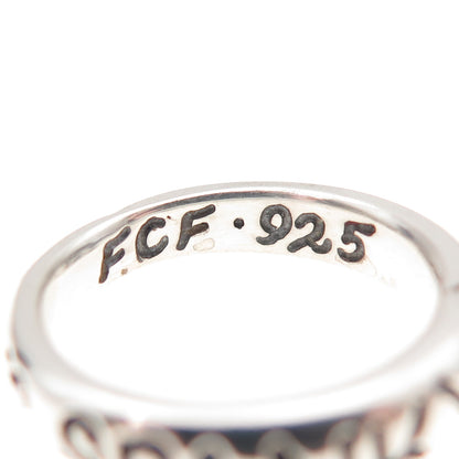 925 Sterling Silver Vintage Spanky Oxidized Band Ring Size 6