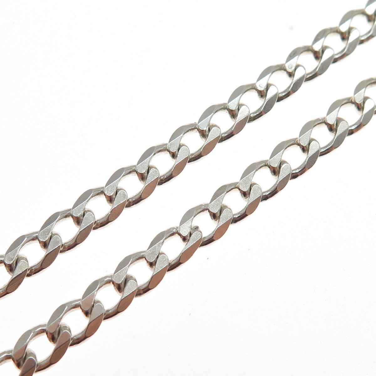 925 Sterling Silver Vintage Italy Curb Chain Necklace 22"
