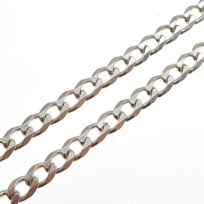 925 Sterling Silver Vintage Italy Curb Chain Necklace 22"