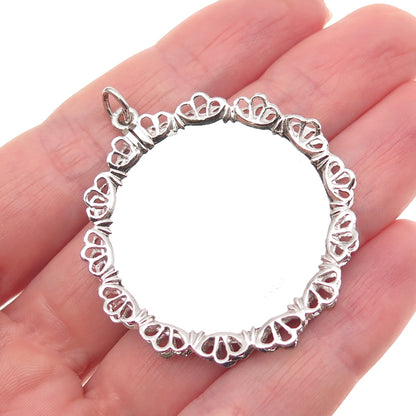 925 Sterling Silver Vintage Star of David Judaica Charm Pendant