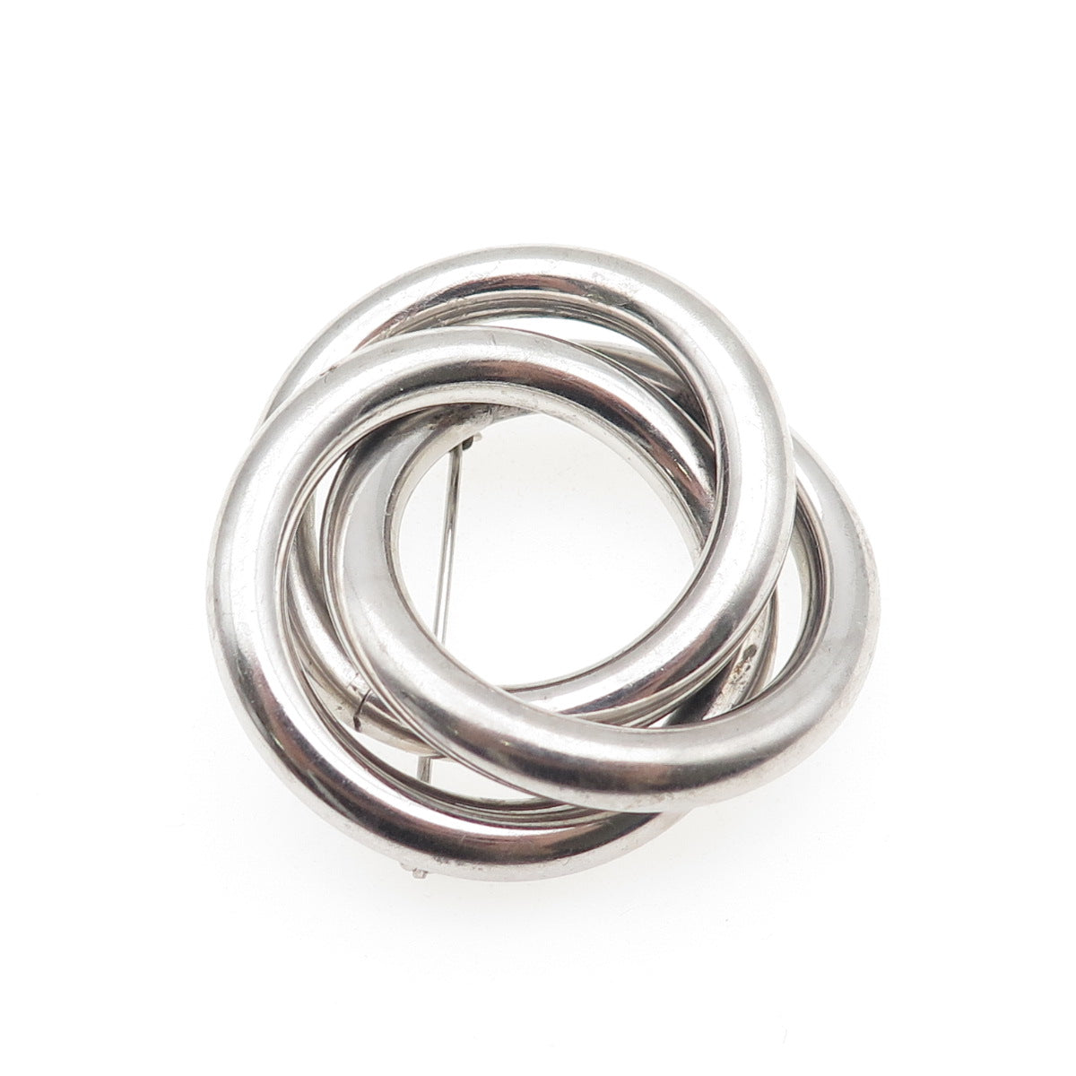 Harry S. Bick 925 Sterling Silver Vintage Modernist Interlocked Trinity Brooch