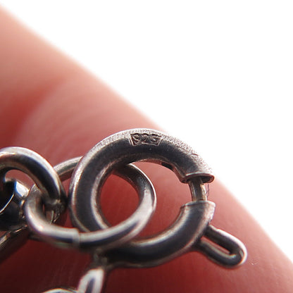 KREMENTZ 925 Sterling Silver Vintage Rhinestone Flower Snake Chain Necklace 16"