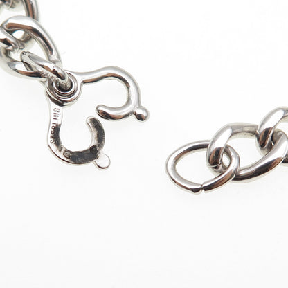 KALBE 925 Sterling Silver Vintage Curb Link ID Bracelet 7.75"