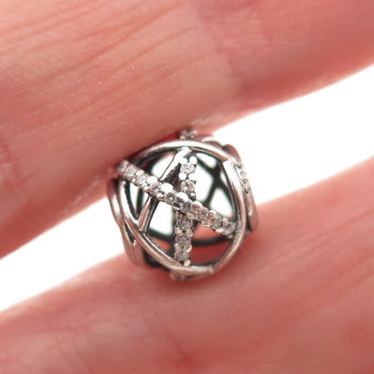 PANDORA 925 Sterling Silver C Z Sparkling Galaxy Slide Bead Charm