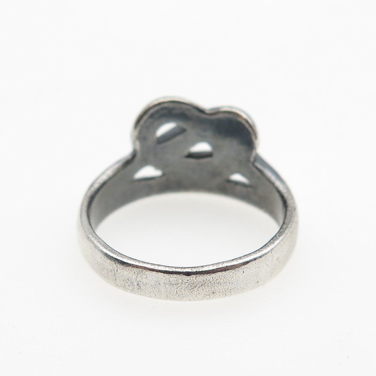 925 Sterling Silver Vintage Modernist Love Knot Oxidized Ring Size 6.5