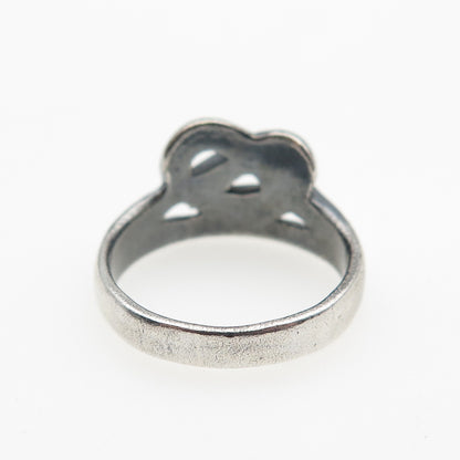925 Sterling Silver Vintage Modernist Love Knot Oxidized Ring Size 6.5