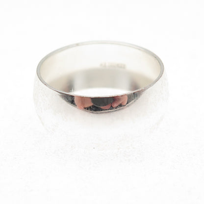 925 Sterling Silver Vintage Wide Band Ring Size 7