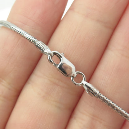 925 Sterling Silver Italy Herringbone Chain Necklace 18"