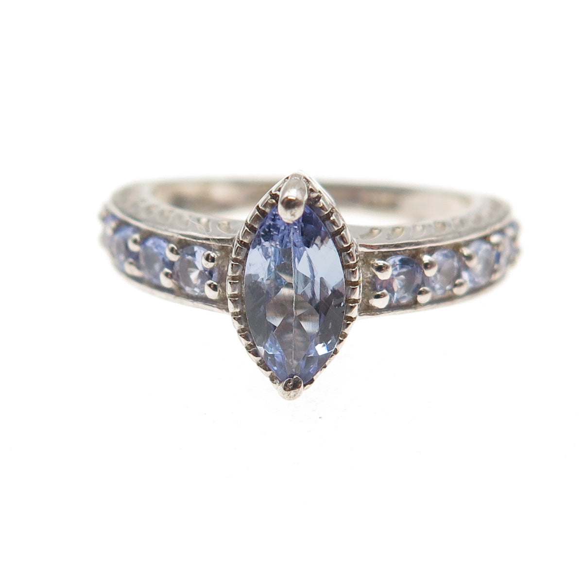 Chuck Clemency 925 Sterling Silver Real Tanzanite Ring Size 5.25