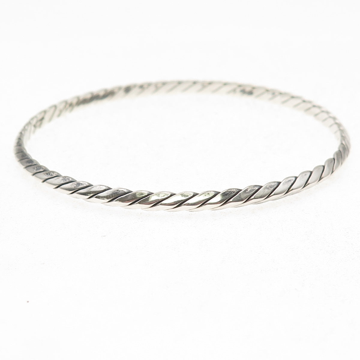 Tiffany & Co. 925 Sterling Silver Antique Art Deco Twisted Bangle Bracelet 8"