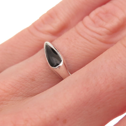 Old Pawn 925 Sterling Silver Vintage Southwestern Black Onyx Tribal Ring Size 5