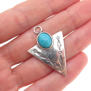 Carolyn Pollack Old Pawn Sterling Silver Vintage Turquoise Arrow Charm Pendant