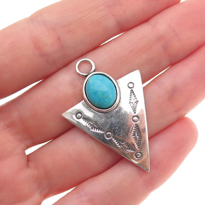 Carolyn Pollack Old Pawn Sterling Silver Vintage Turquoise Arrow Charm Pendant