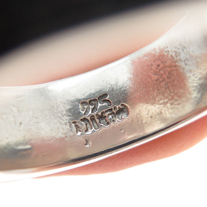 925 Sterling Silver Vintage Mexico Cat All Around Oxidized Band Ring Size 12.25