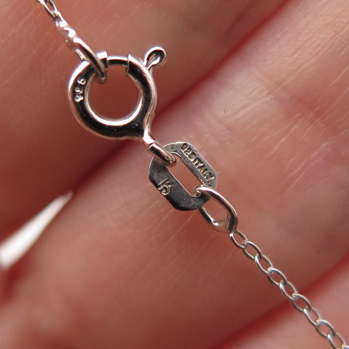 925 Sterling Silver Real Cabochon Jade Greek Key Cable Chain Necklace 18"