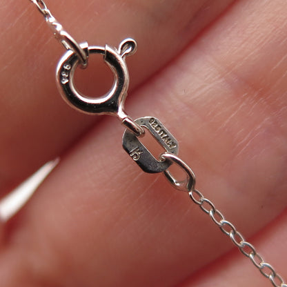 925 Sterling Silver Real Cabochon Jade Greek Key Cable Chain Necklace 18"