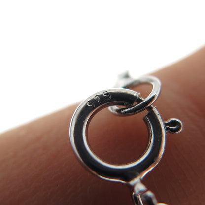 FELICIA DESIGN Sterling Silver Black & White C Z Bird Cable Chain Necklace 18"