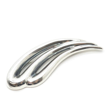 925 Sterling Silver Vintage Zina Ribbed Pin Brooch