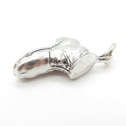 925 Sterling Silver Vintage Boot Shoe 3D Charm Pendant