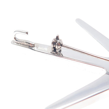 925 Sterling Silver Vintage Mexico Modernist Star Oxidized Pin Brooch