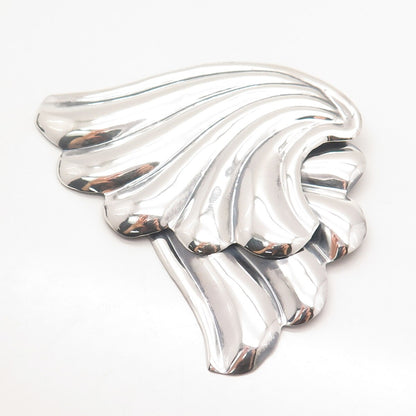 925 Sterling Silver Vintage Mexico Ribbed Pin Brooch
