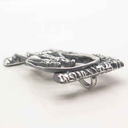 925 Sterling Silver Vintage Mexico ROCA Girls Textured Slide Pendant