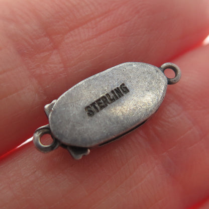 925 Sterling Silver Antique Art Deco Rhinestone Bracelet / Necklace Lock Clasp