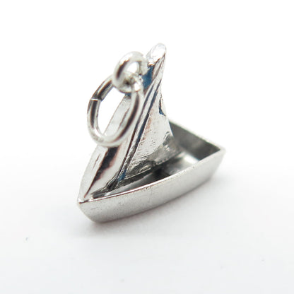 925 Sterling Silver Antique Art Deco Sailboat Charm Pendant