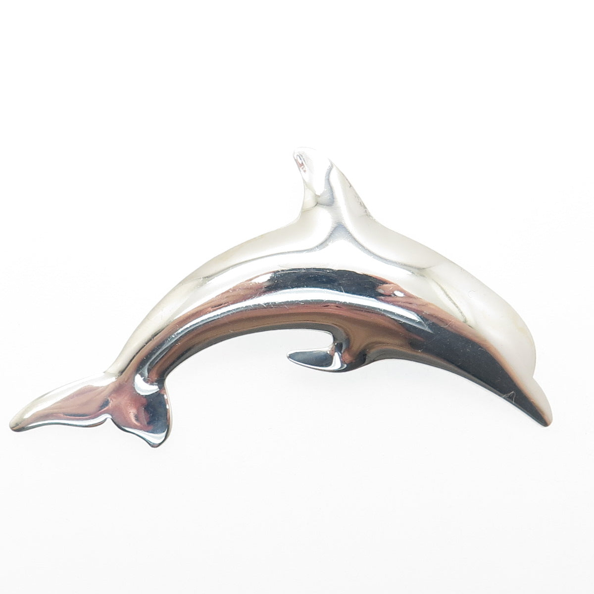 INTERNATIONAL 925 Sterling Silver Vintage Dolphin Pin Brooch / Pendant