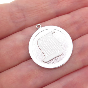 925 Sterling Silver Vintage Enamel Diploma Charm Pendant