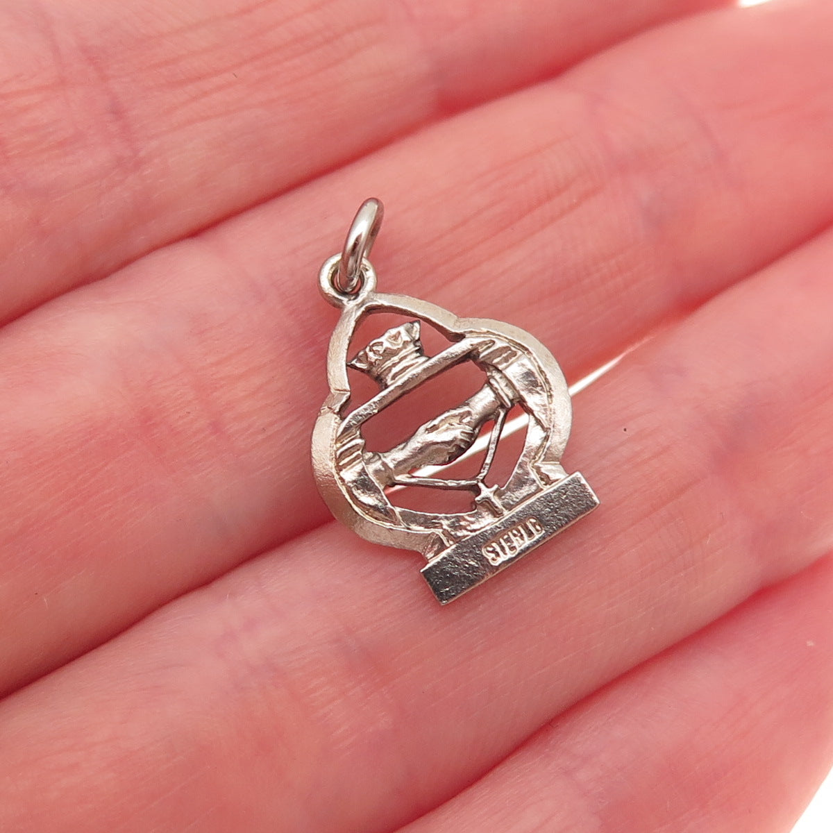 925 Sterling Silver Vintage Sacrament of Marriage Matrimony Mini Charm Pendant
