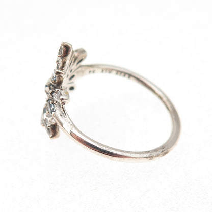 Pandora 925 Sterling Silver Multi-Blue C Z Snowflake Ring Size 7