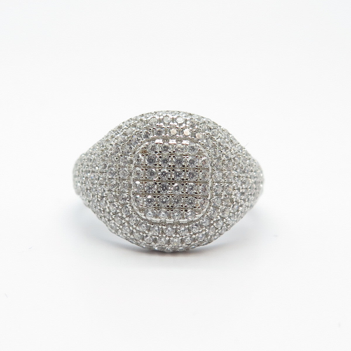 925 Sterling Silver Pave C Z Ring Size 6
