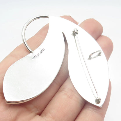 925 Sterling Silver Vintage LUNT Leaf Pin Brooch