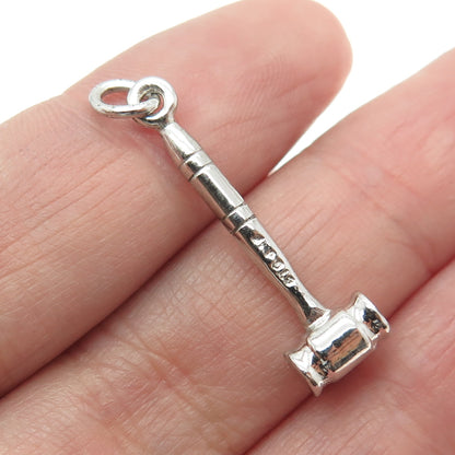 J.M. FISHER 925 Sterling Silver Vintage Gavel Charm Pendant