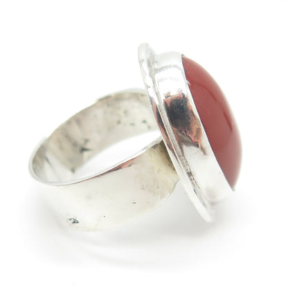BY BEN 925 Sterling Silver Vintage Real Red Jasper Gemstone Ring Size 5.25