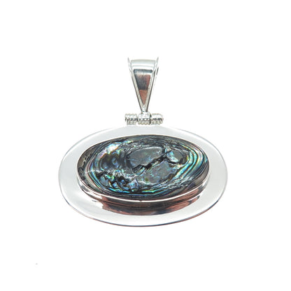 ATI ANNIKA WITT 925 Sterling Silver Vintage Mexico Abalone Shell Charm Pendant