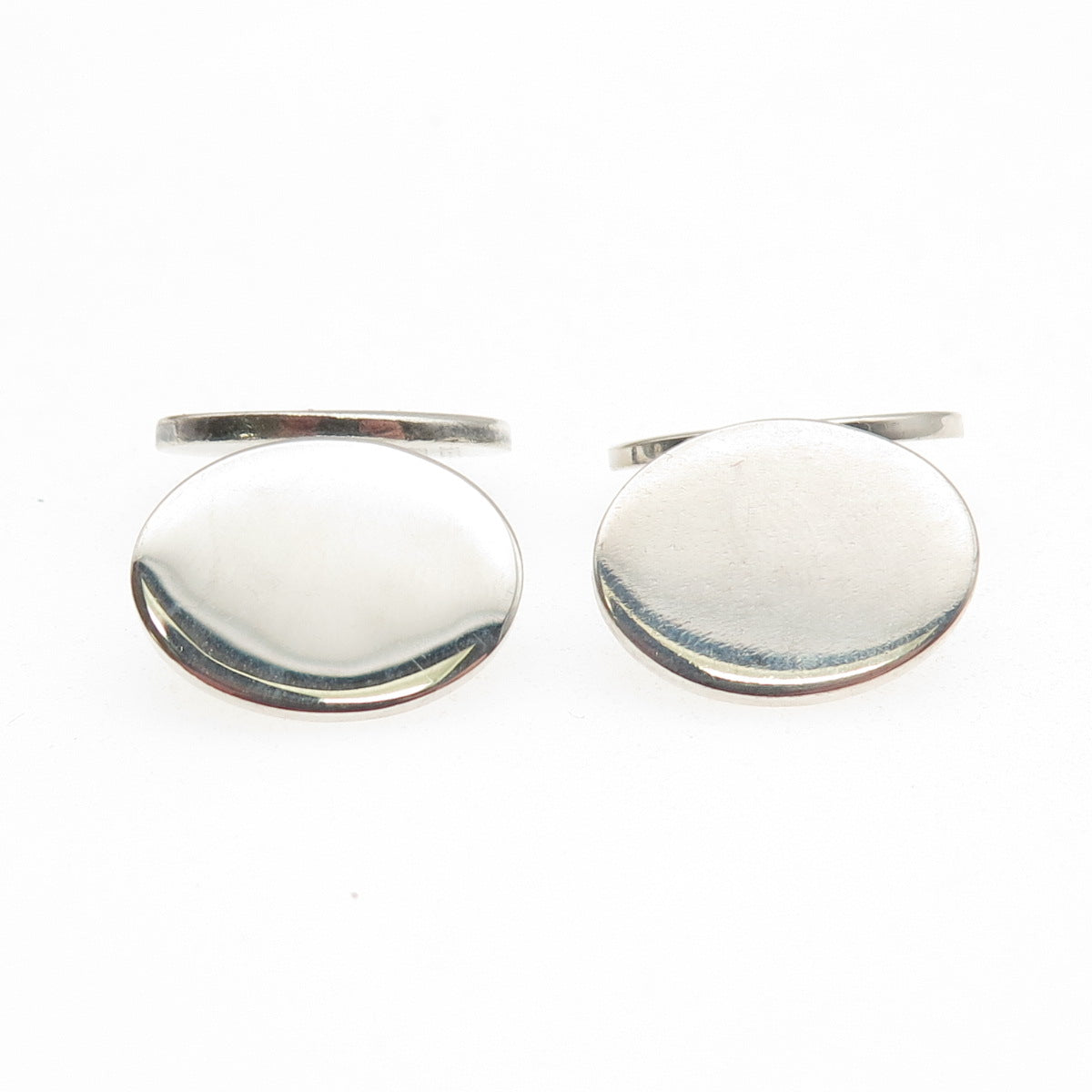 TIFFANY & CO. 925 Sterling Silver Vintage Oval Chain Cufflinks