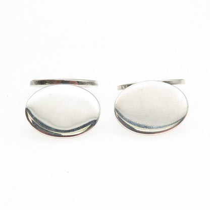 TIFFANY & CO. 925 Sterling Silver Vintage Oval Chain Cufflinks