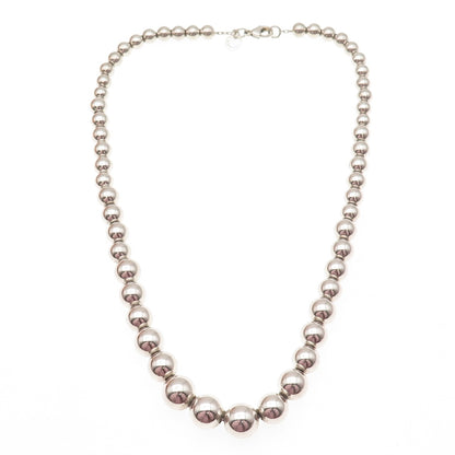 TIFFANY & CO. 925 Sterling Vintage HardWear Graduated Ball Chain Necklace 16"