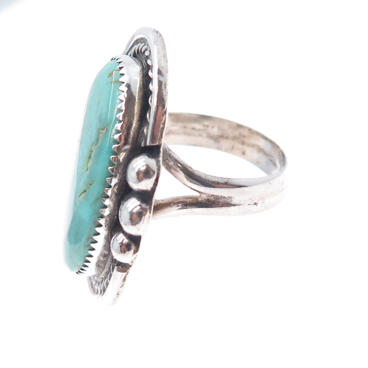 Erwin Tobler Navajo Old Pawn 925 Sterling Silver Vintage Turquoise Ring Size 11