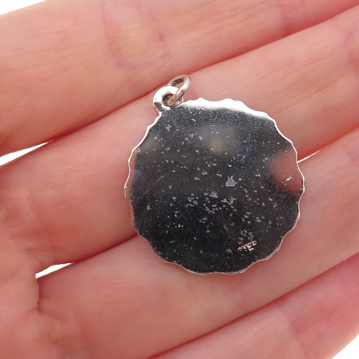 925 Sterling Silver Vintage Merry Christmas Tree Charm Pendant