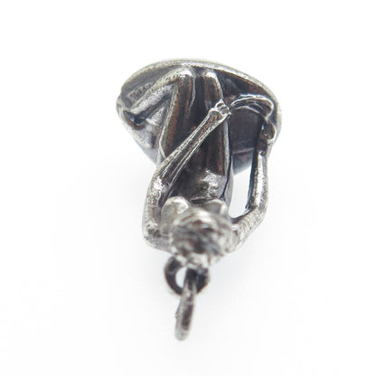 BERNARD HERTZ 925S Sterling Silver Vintage Denmark Mermaid 3D Charm Pendant