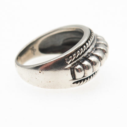 DP Doug Paulus 925 Sterling Silver Vintage Modernist Oxidized Ring Size 7