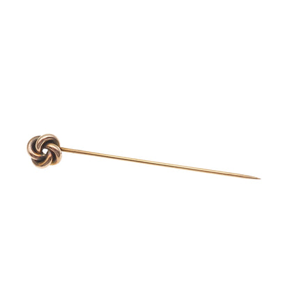 Theo W. Foster & Bro. Co. Gold Filled Antique Art Deco Twisted Knot Lapel Pin